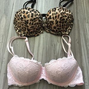 Two PINK push up date bras 32C